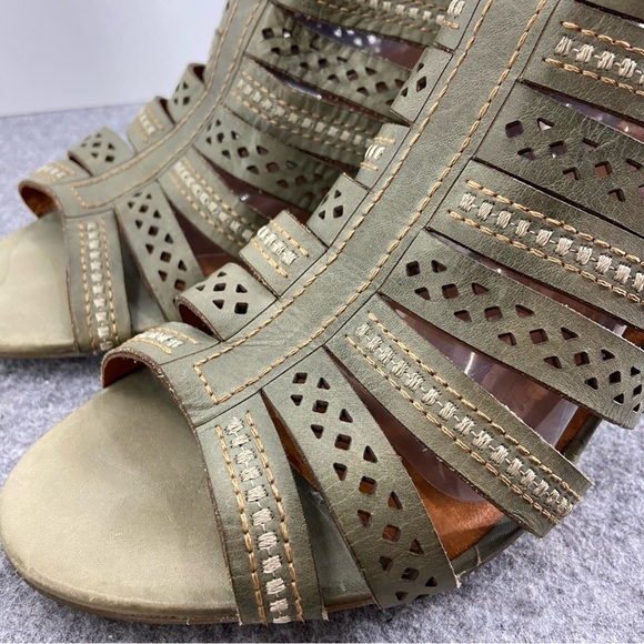 Pikolinos Super Soft Green Leather Gladiator Strappy Heels Women’s Size 8-8.5 - Picture 4 of 12